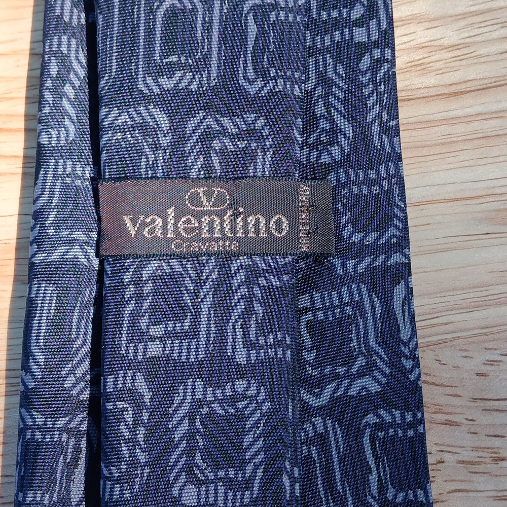 *Print* Geometric Patterned Gray Tie - Valentino - image 3